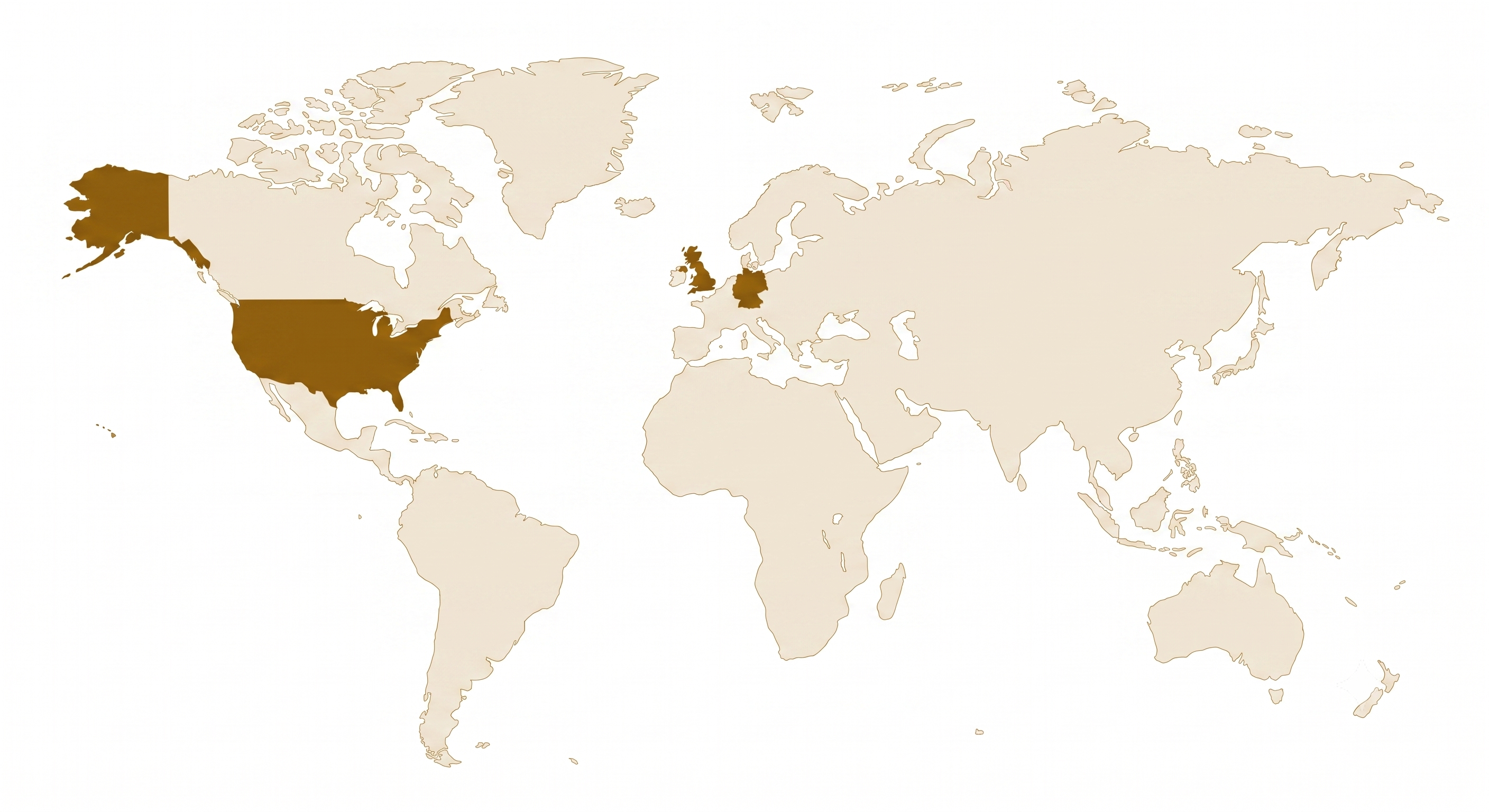 World map showing delivery coverage